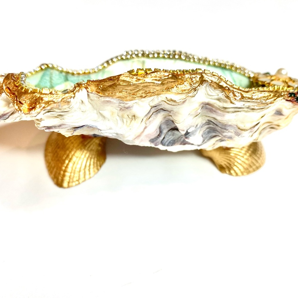 Seahorse oyster shell ring/trinket dish Handmade Coastal gifts - Picture 5 of 13